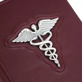 Обложка для паспорта "Кадуцей" с серебряной накладкой